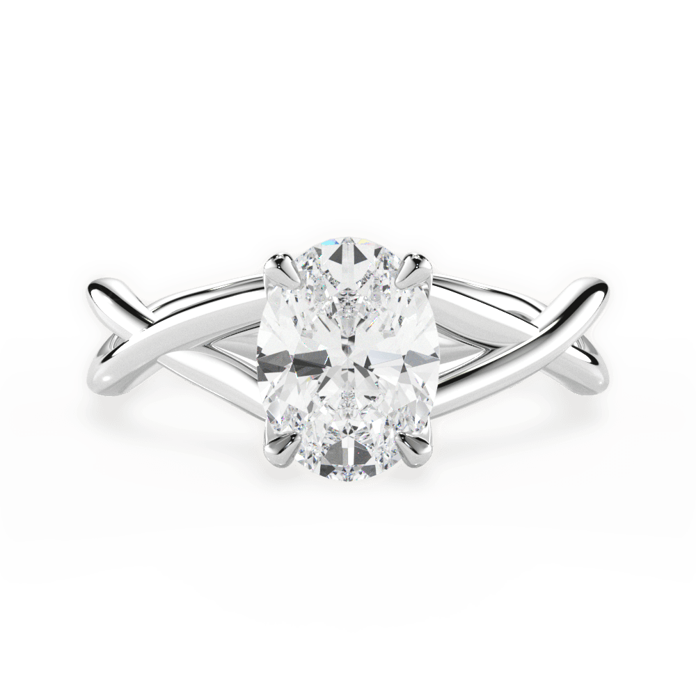 14kt White Gold/18kt White Gold/Platinum/oval/top