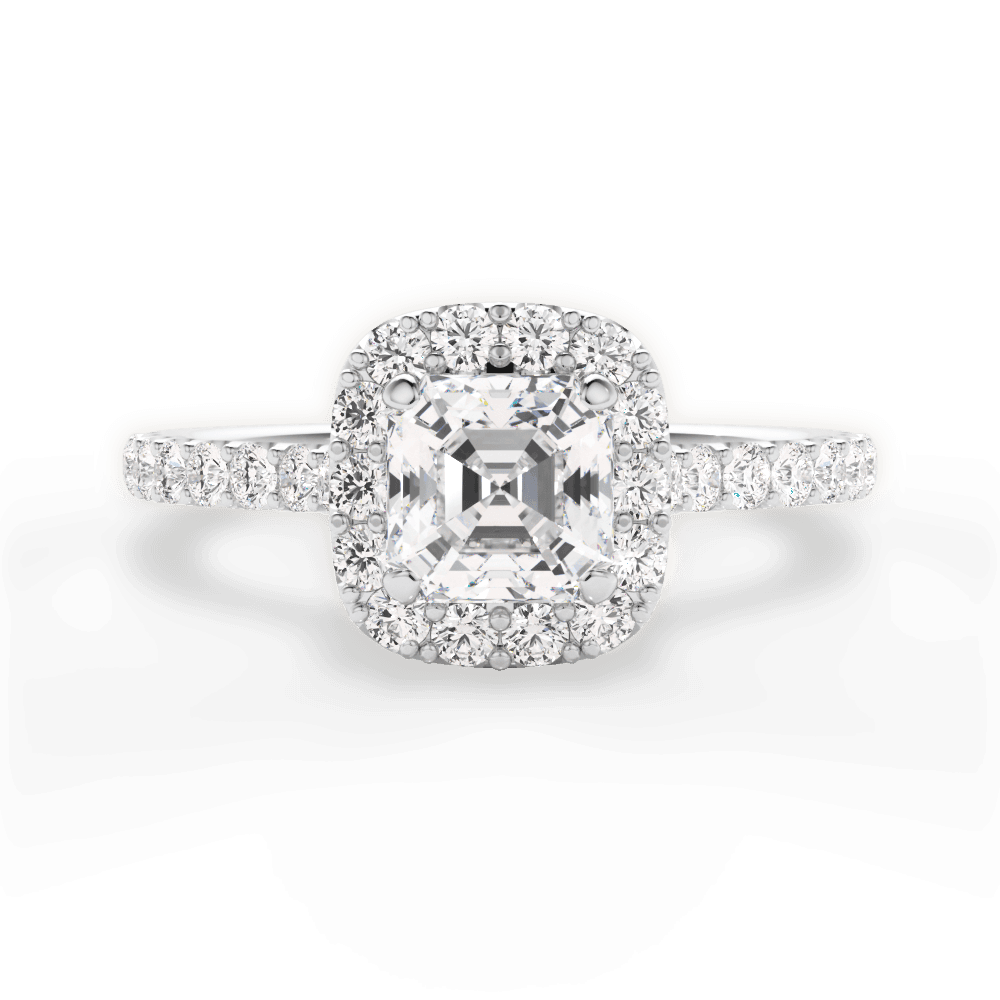 14kt White Gold/18kt White Gold/Platinum/asscher/top