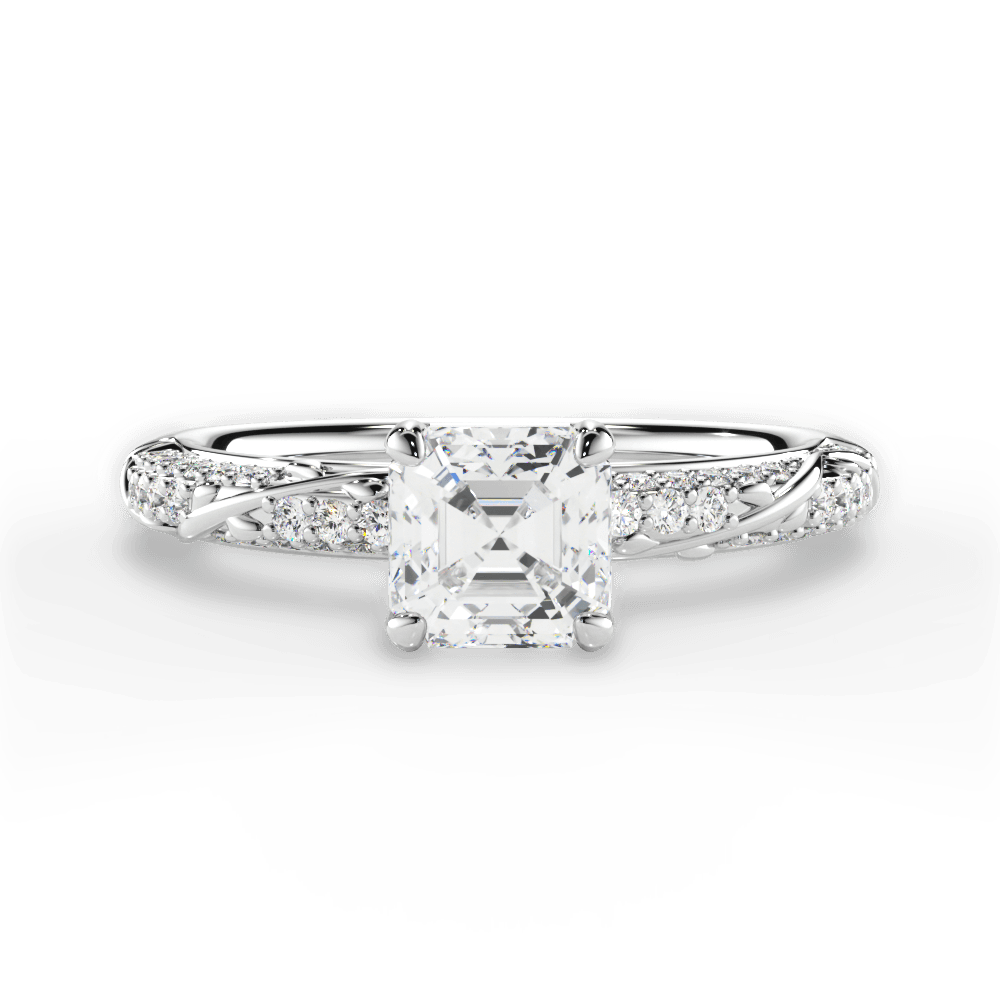 14kt White Gold/18kt White Gold/Platinum/asscher/top