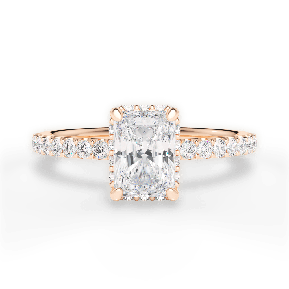 14kt Rose Gold/18kt Rose Gold/radiant/top