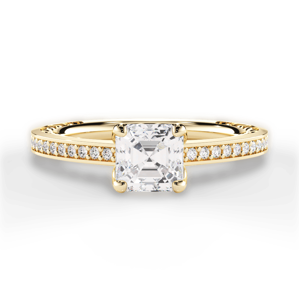 14kt Yellow Gold/18kt Yellow Gold/asscher/top