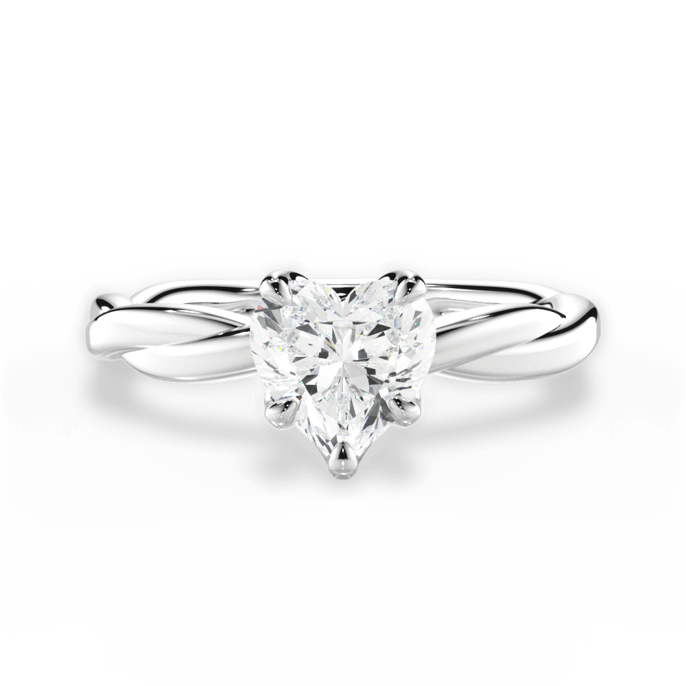 14kt White Gold/18kt White Gold/Platinum/heart/top