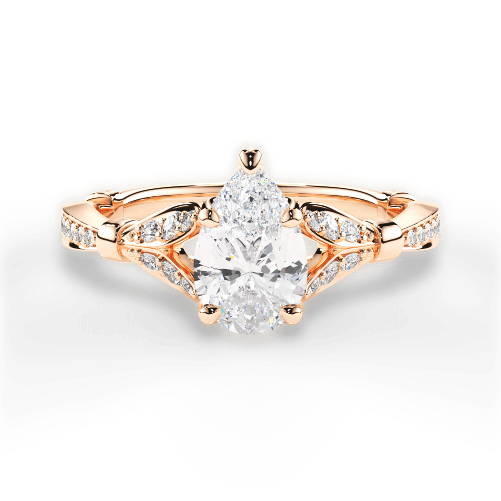 14kt Rose Gold/18kt Rose Gold/pear/top