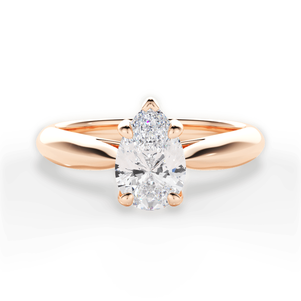 14kt Rose Gold/18kt Rose Gold/pear/top