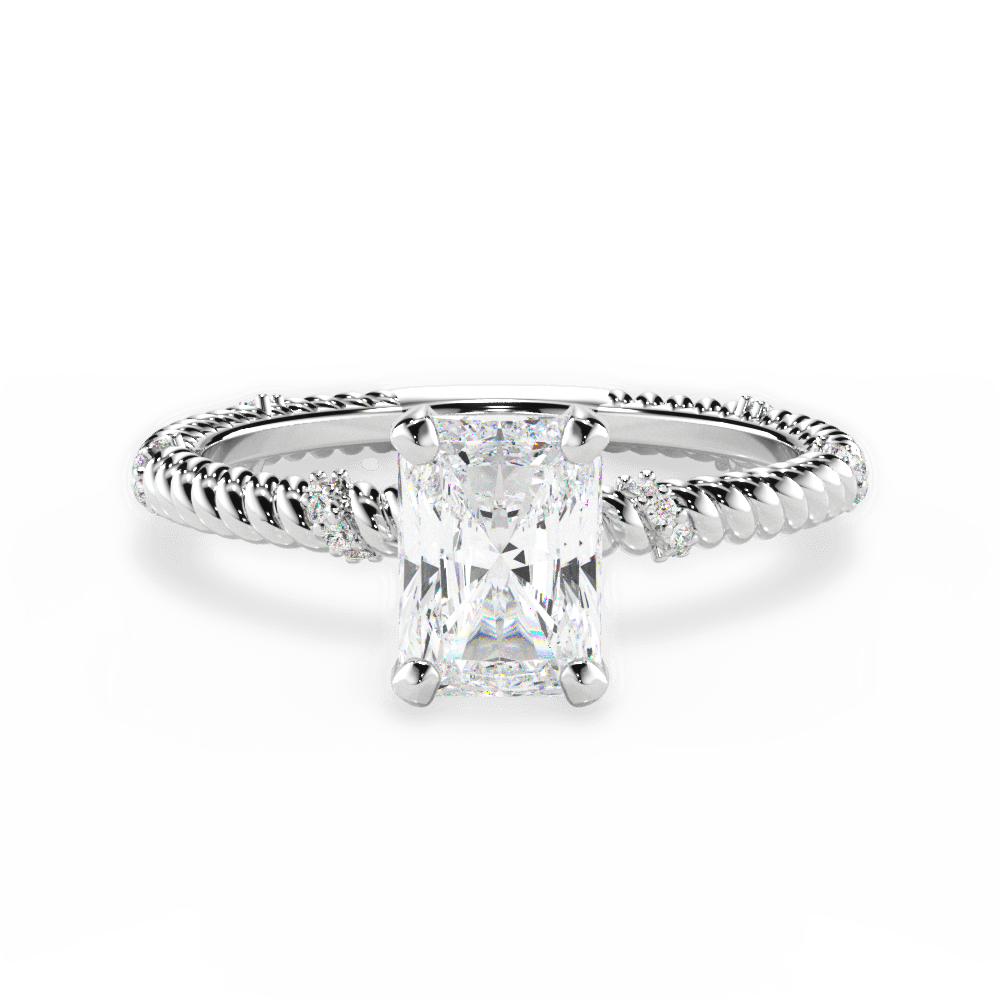 14kt White Gold/18kt White Gold/Platinum/radiant/top