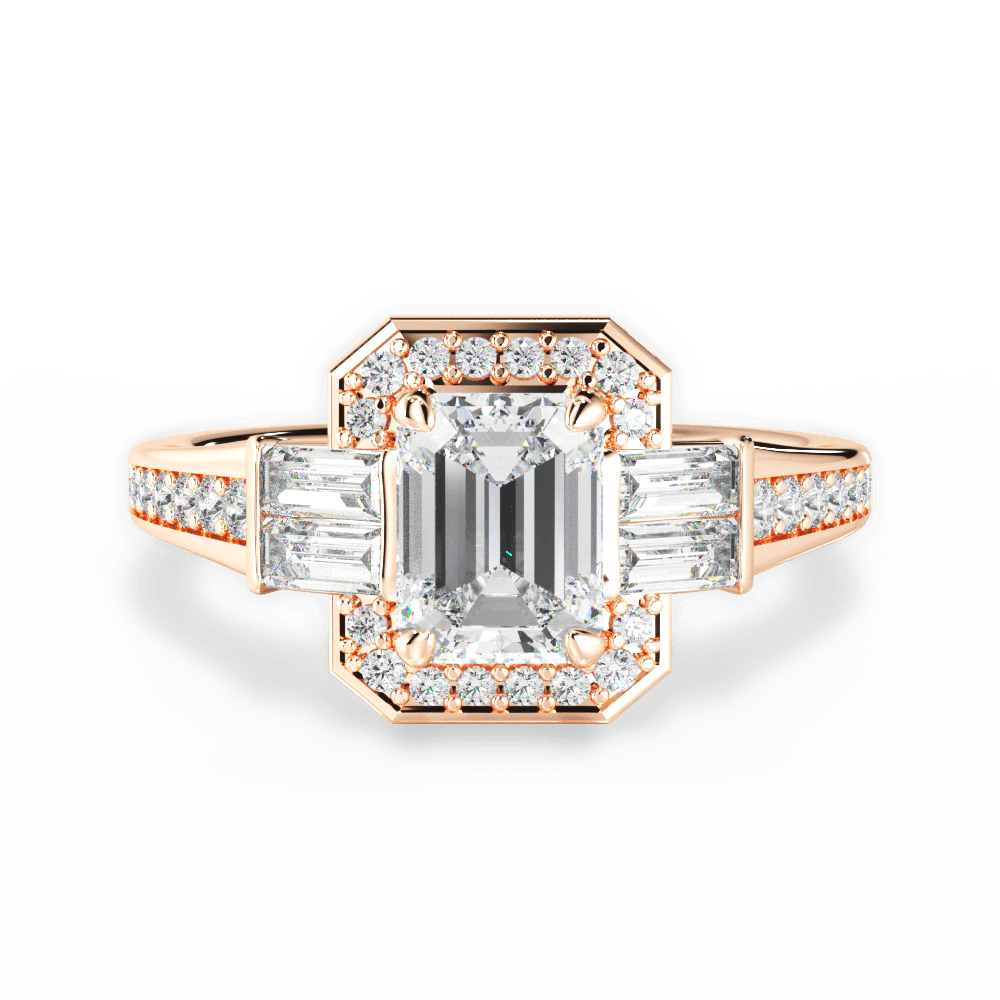 14kt Rose Gold/18kt Rose Gold/emerald/top