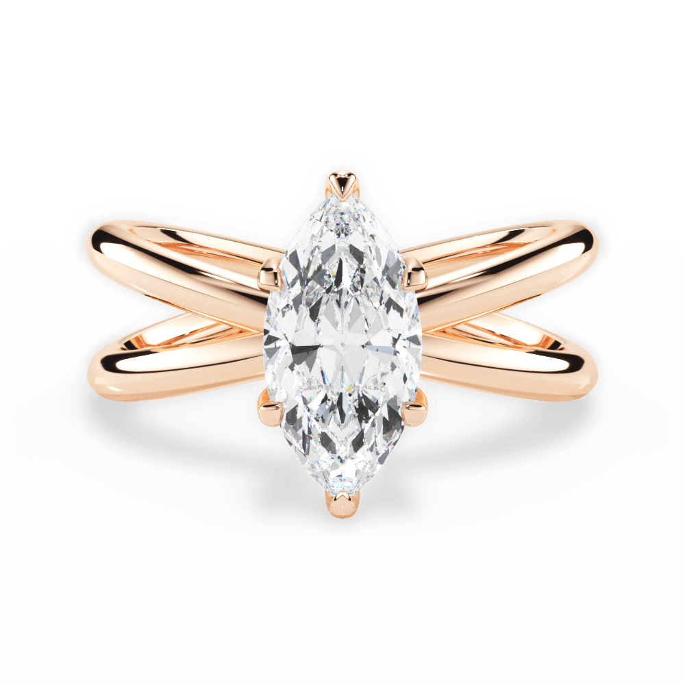 14kt Rose Gold/18kt Rose Gold/marquise/top