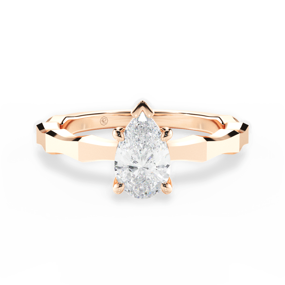 14kt Rose Gold/18kt Rose Gold/pear/top