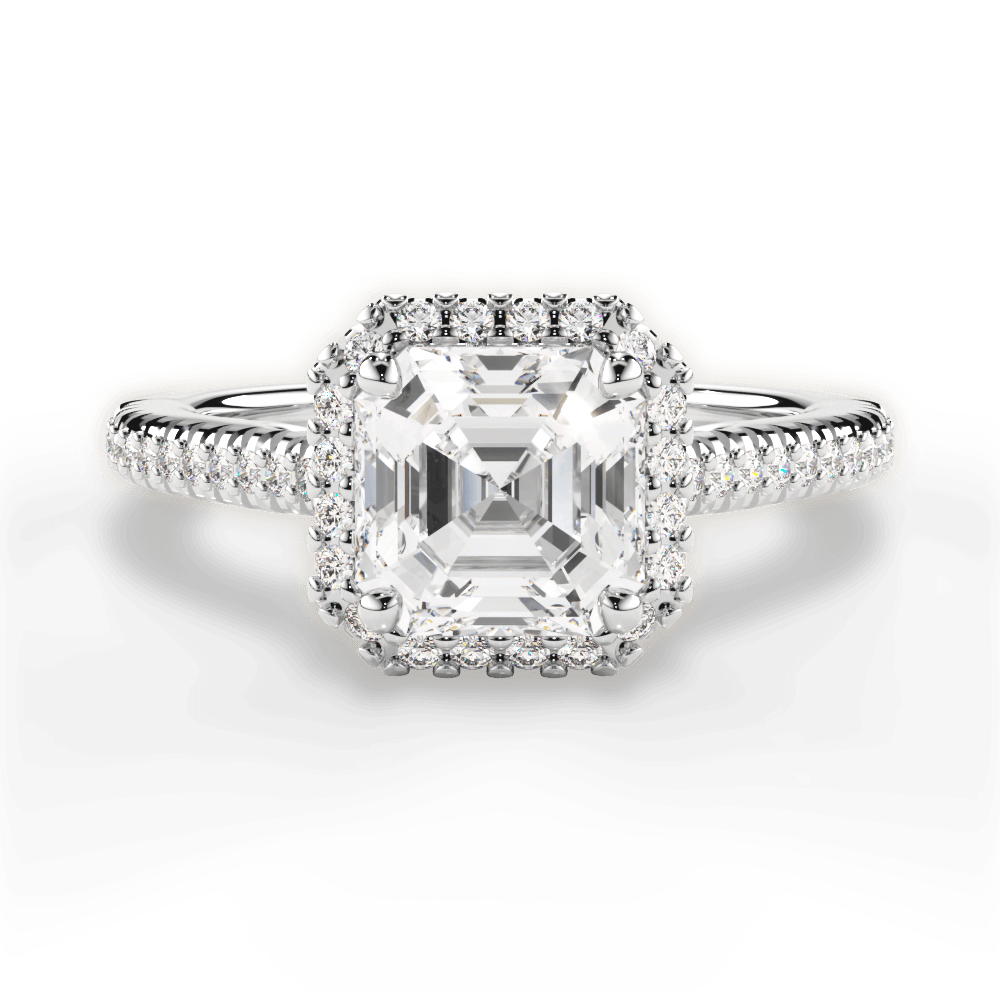 14kt White Gold/18kt White Gold/Platinum/asscher/top