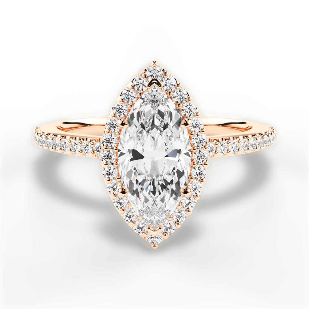 14kt Rose Gold/18kt Rose Gold/marquise/top