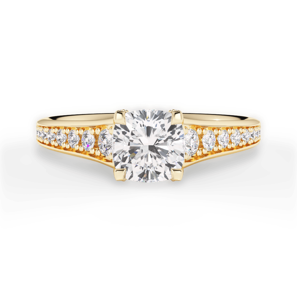 14kt Yellow Gold/18kt Yellow Gold/cushion/top