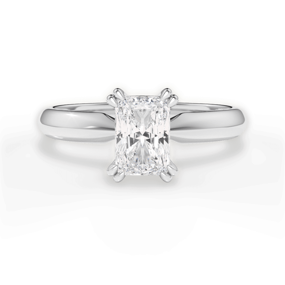 14kt White Gold/18kt White Gold/Platinum/radiant/top