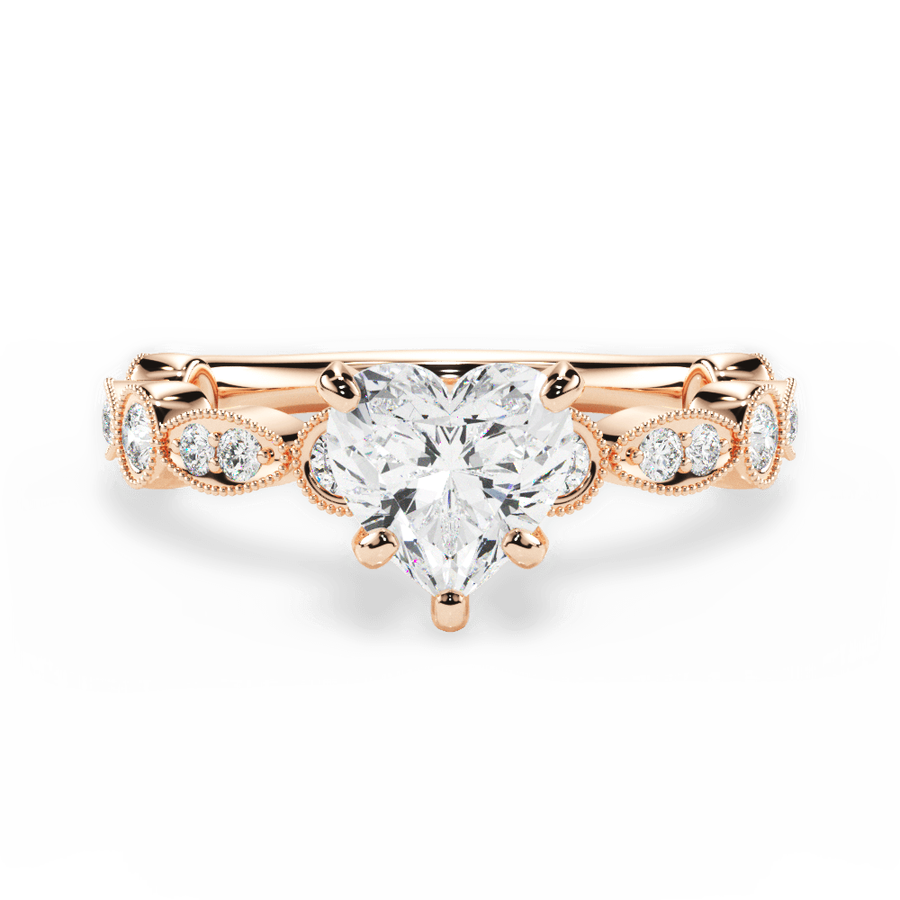 14kt Rose Gold/18kt Rose Gold/heart/top