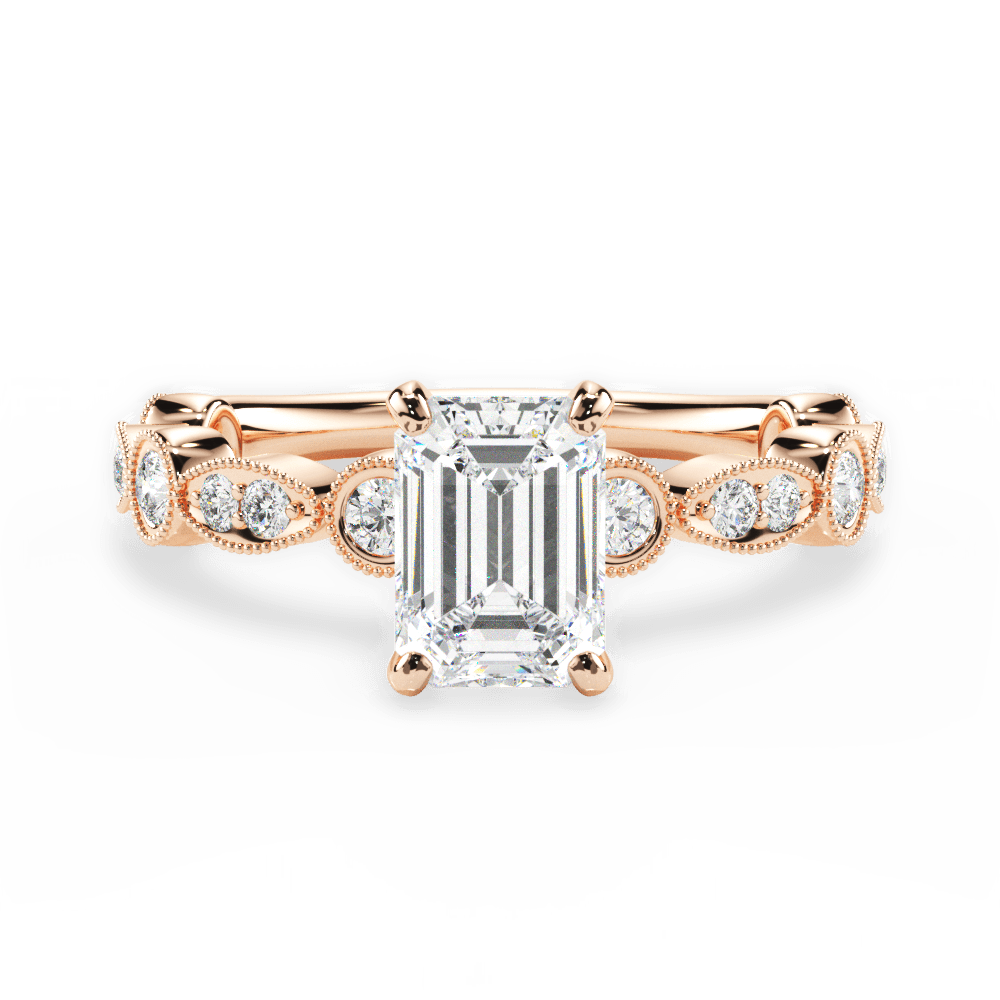 14kt Rose Gold/18kt Rose Gold/emerald/top