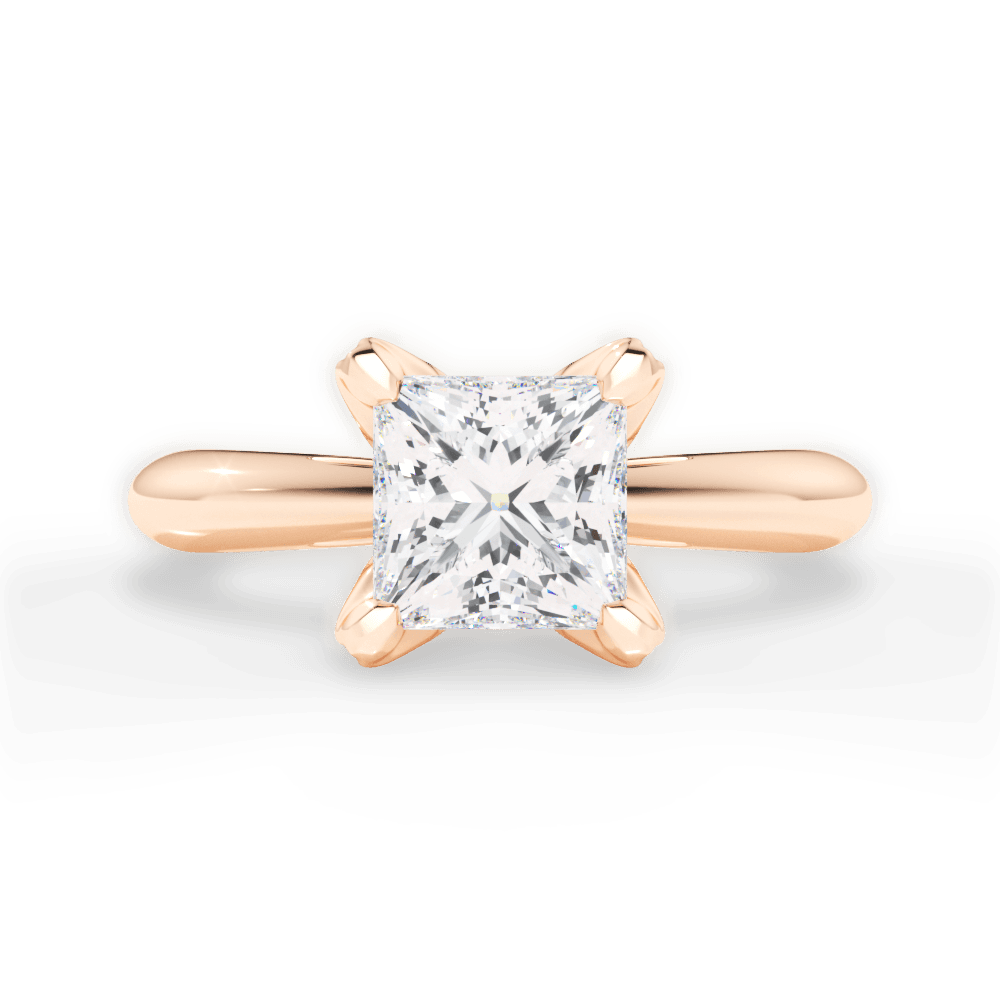 14kt Rose Gold/18kt Rose Gold/princess/top