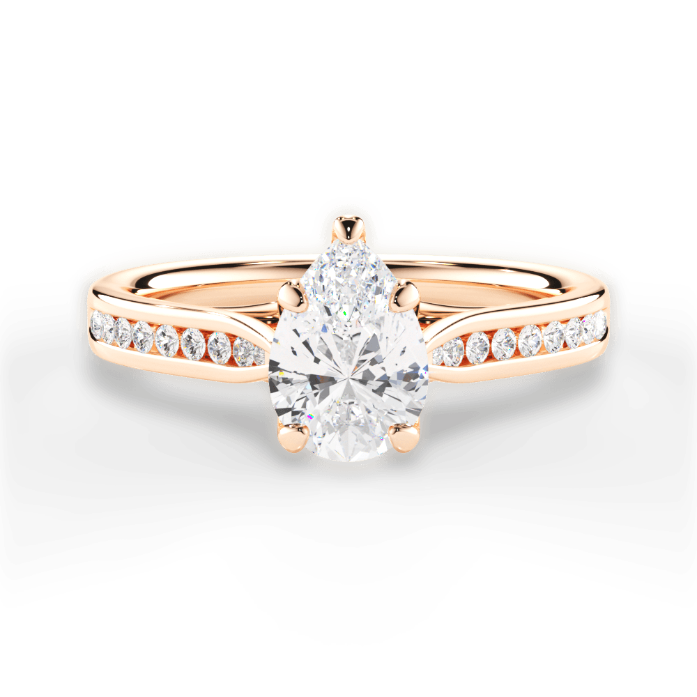 14kt Rose Gold/18kt Rose Gold/pear/top