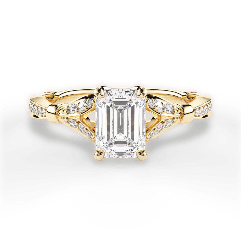 14kt Yellow Gold/18kt Yellow Gold/emerald/top