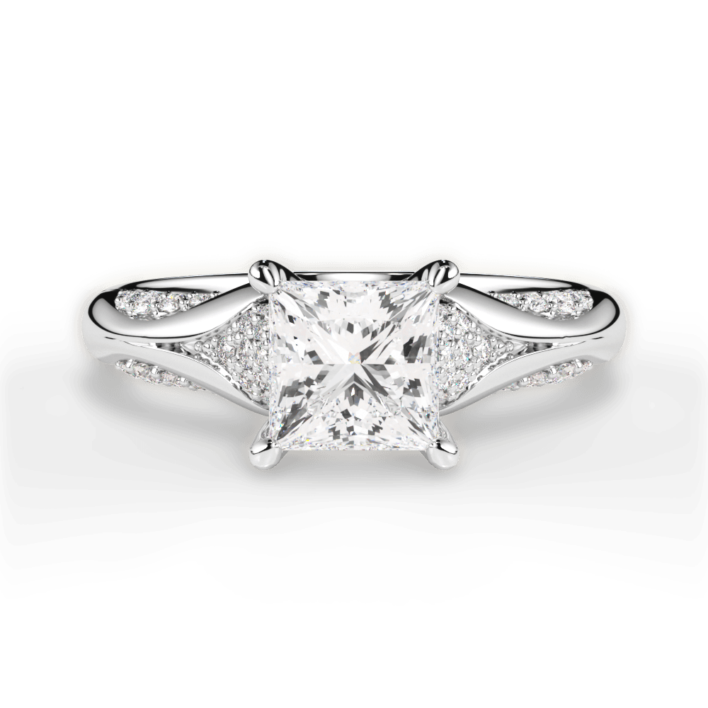 14kt White Gold/18kt White Gold/Platinum/princess/top