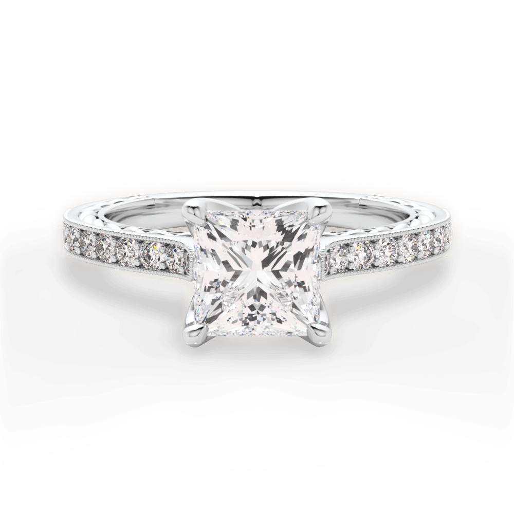 14kt White Gold/18kt White Gold/Platinum/princess/top