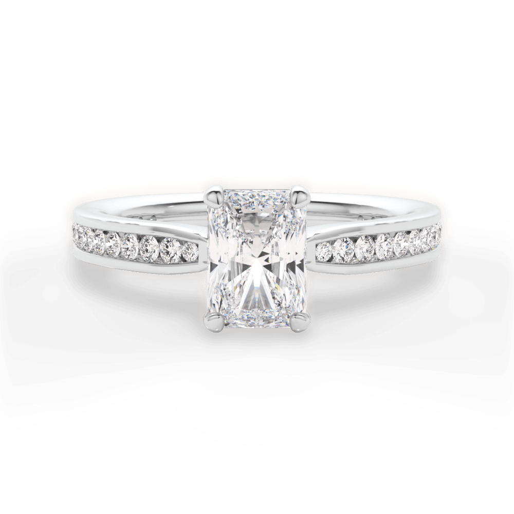 14kt White Gold/18kt White Gold/Platinum/radiant/top