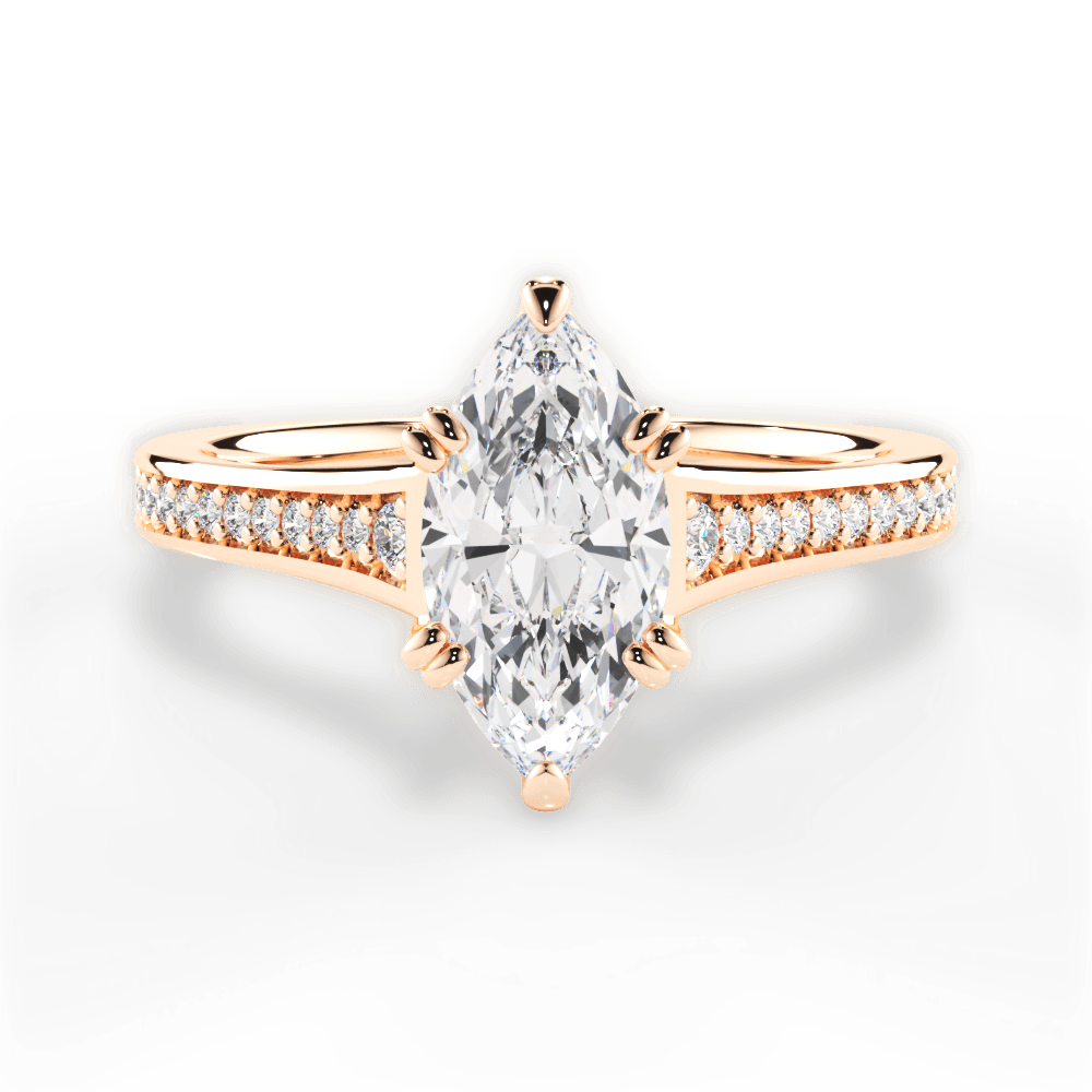 14kt Rose Gold/18kt Rose Gold/marquise/top