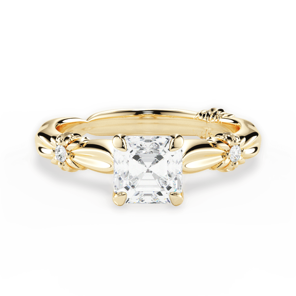 14kt Yellow Gold/18kt Yellow Gold/asscher/top