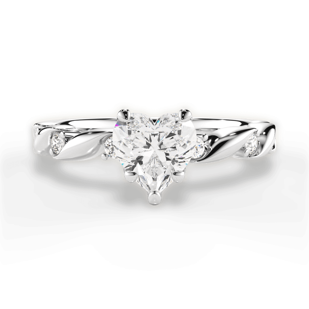 14kt White Gold/18kt White Gold/Platinum/heart/top