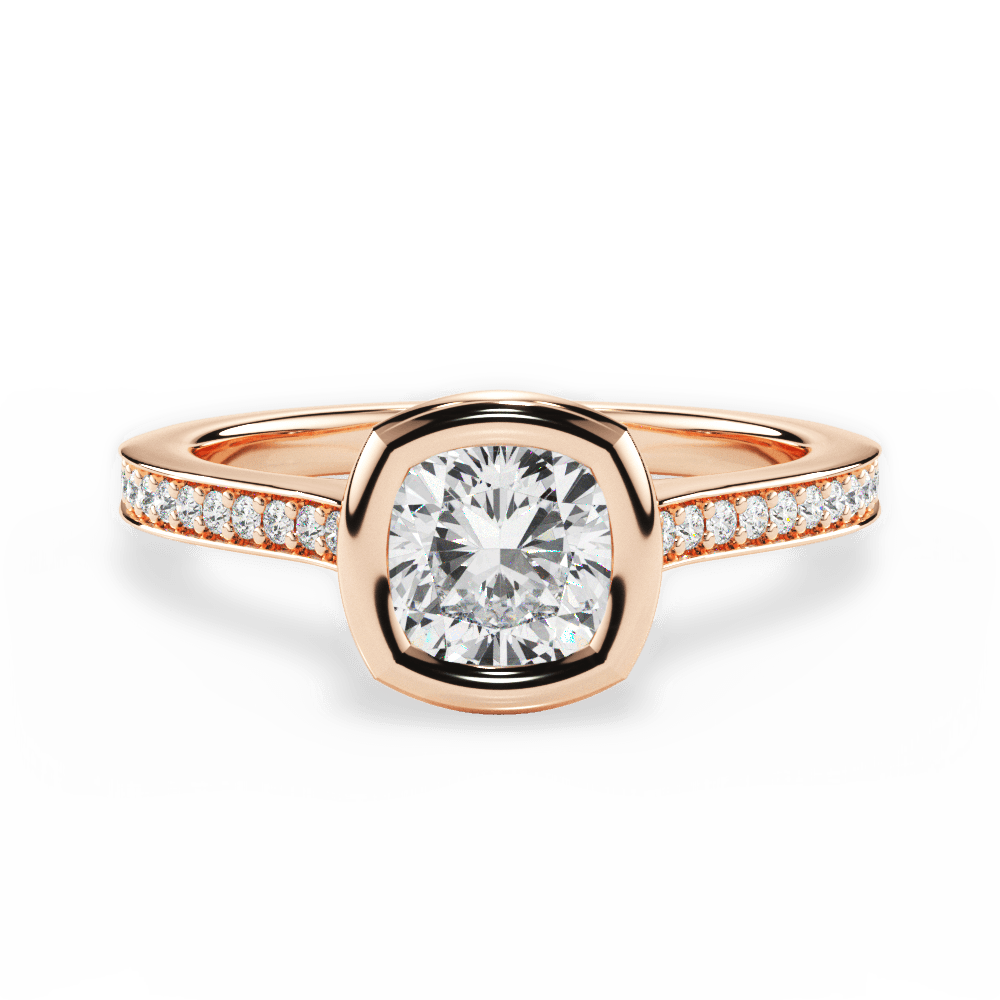 14kt Rose Gold/18kt Rose Gold/cushion/top