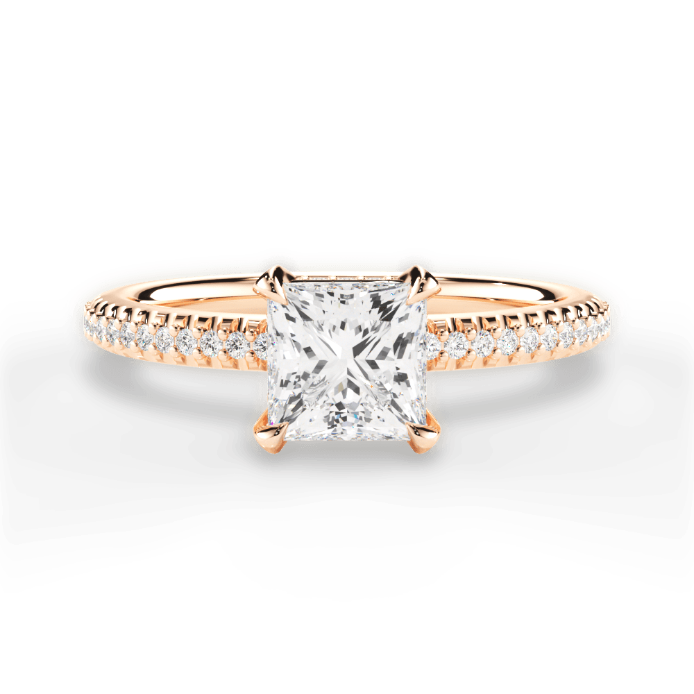 14kt Rose Gold/18kt Rose Gold/princess/top