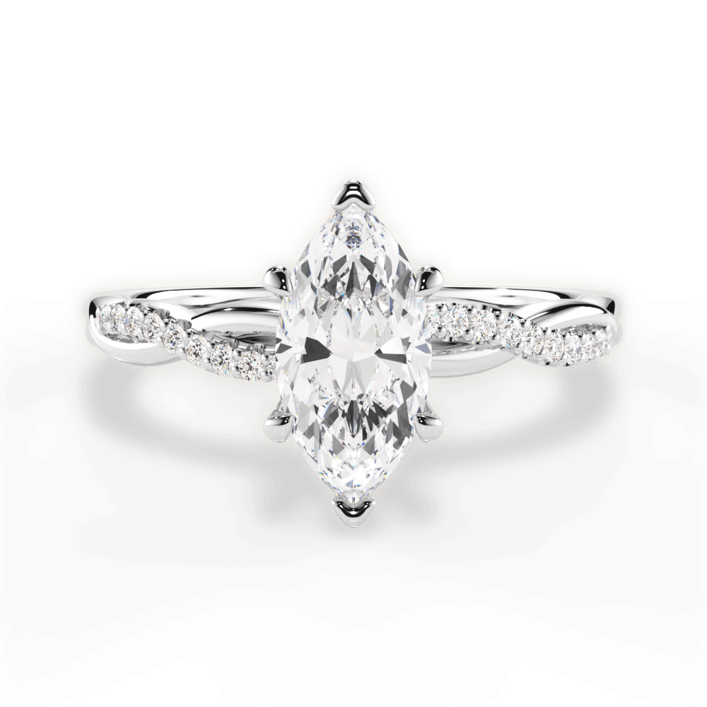 14kt White Gold/18kt White Gold/Platinum/marquise/top