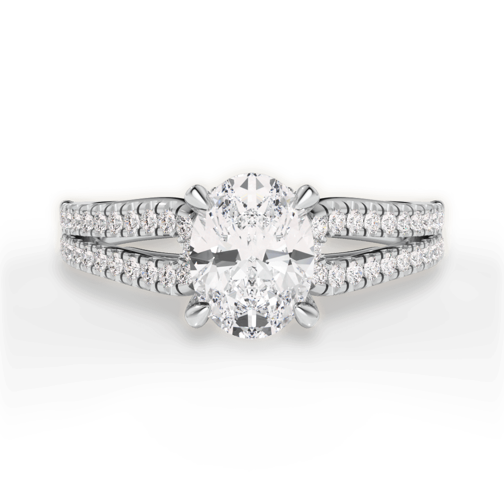 14kt White Gold/18kt White Gold/Platinum/oval/top