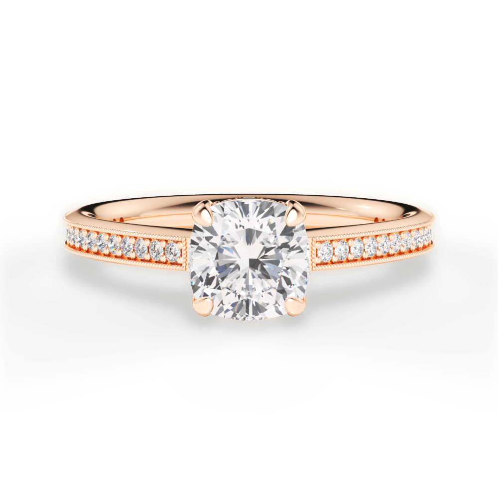 14kt Rose Gold/18kt Rose Gold/cushion/top