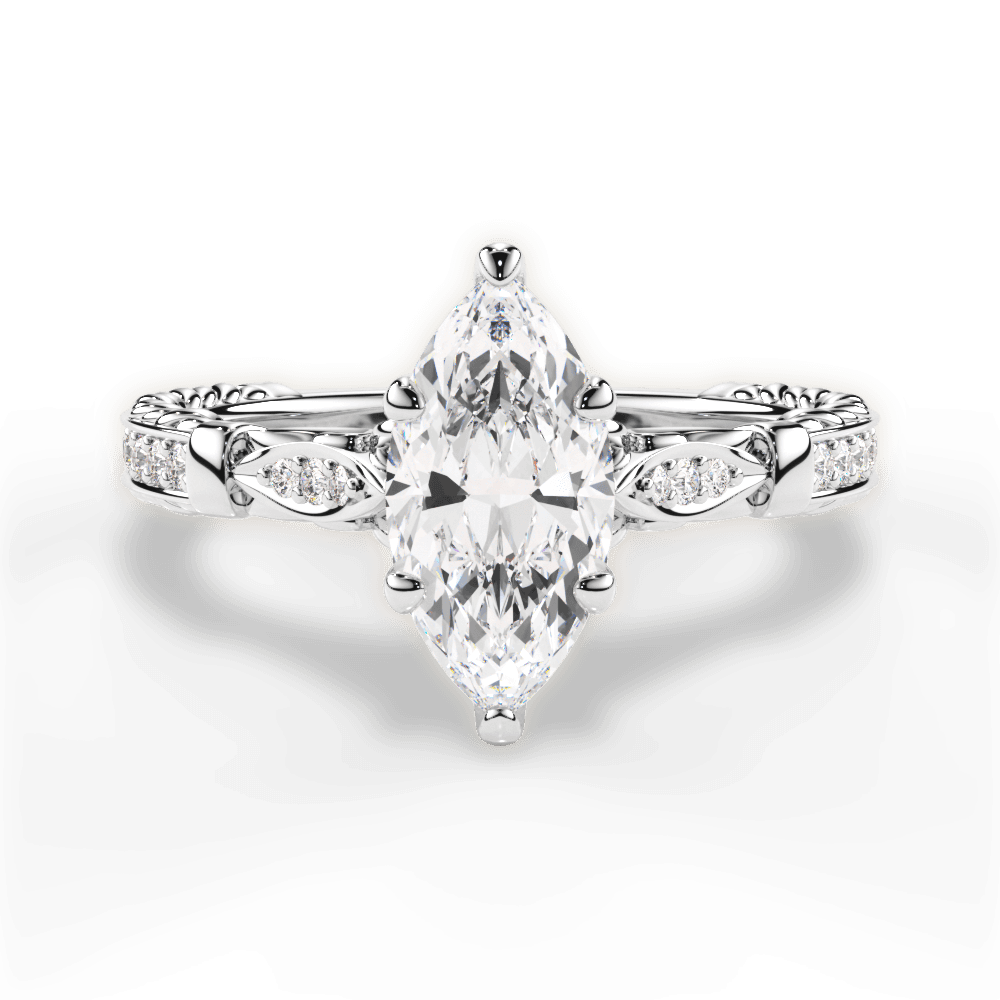 14kt White Gold/18kt White Gold/Platinum/marquise/top