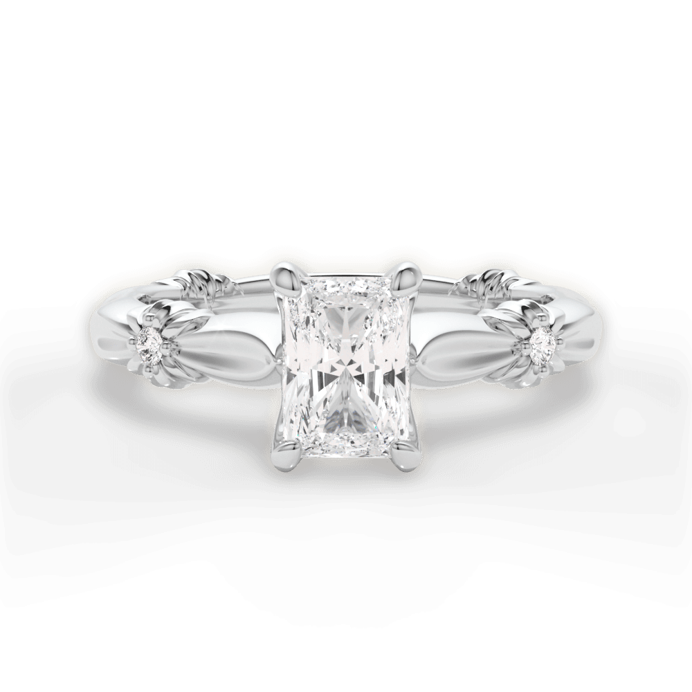 14kt White Gold/18kt White Gold/Platinum/radiant/top