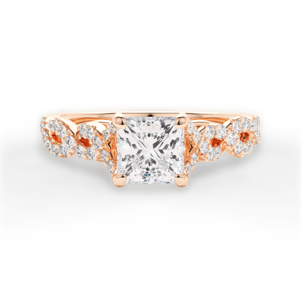 14kt Rose Gold/18kt Rose Gold/princess/top