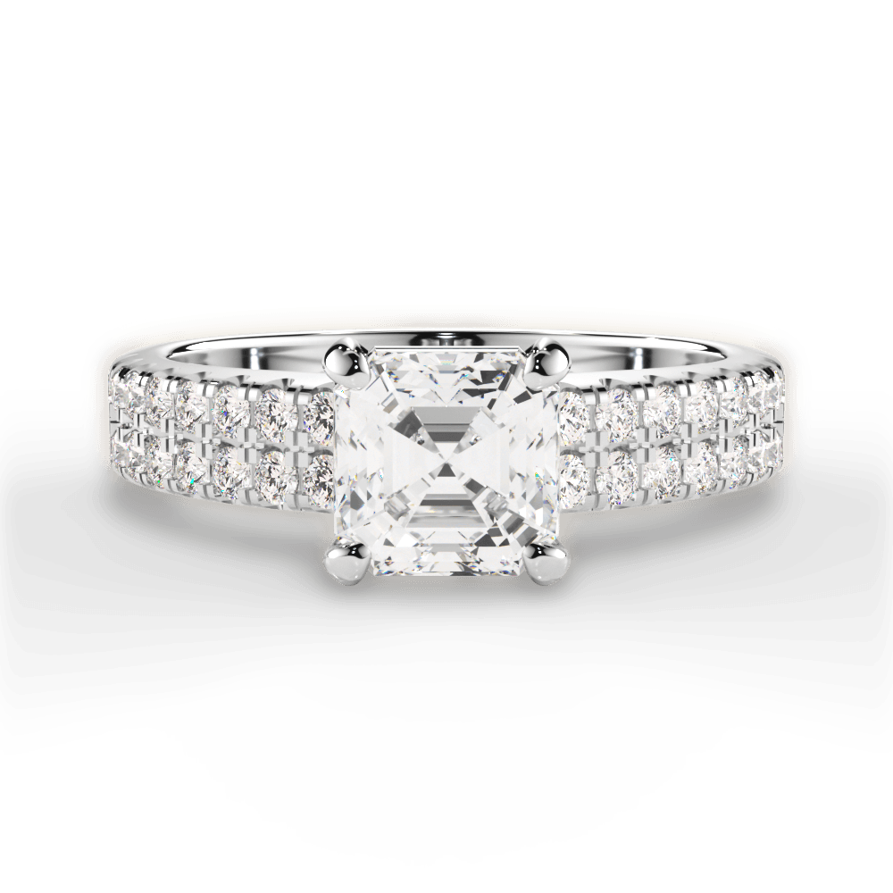 14kt White Gold/18kt White Gold/Platinum/asscher/top