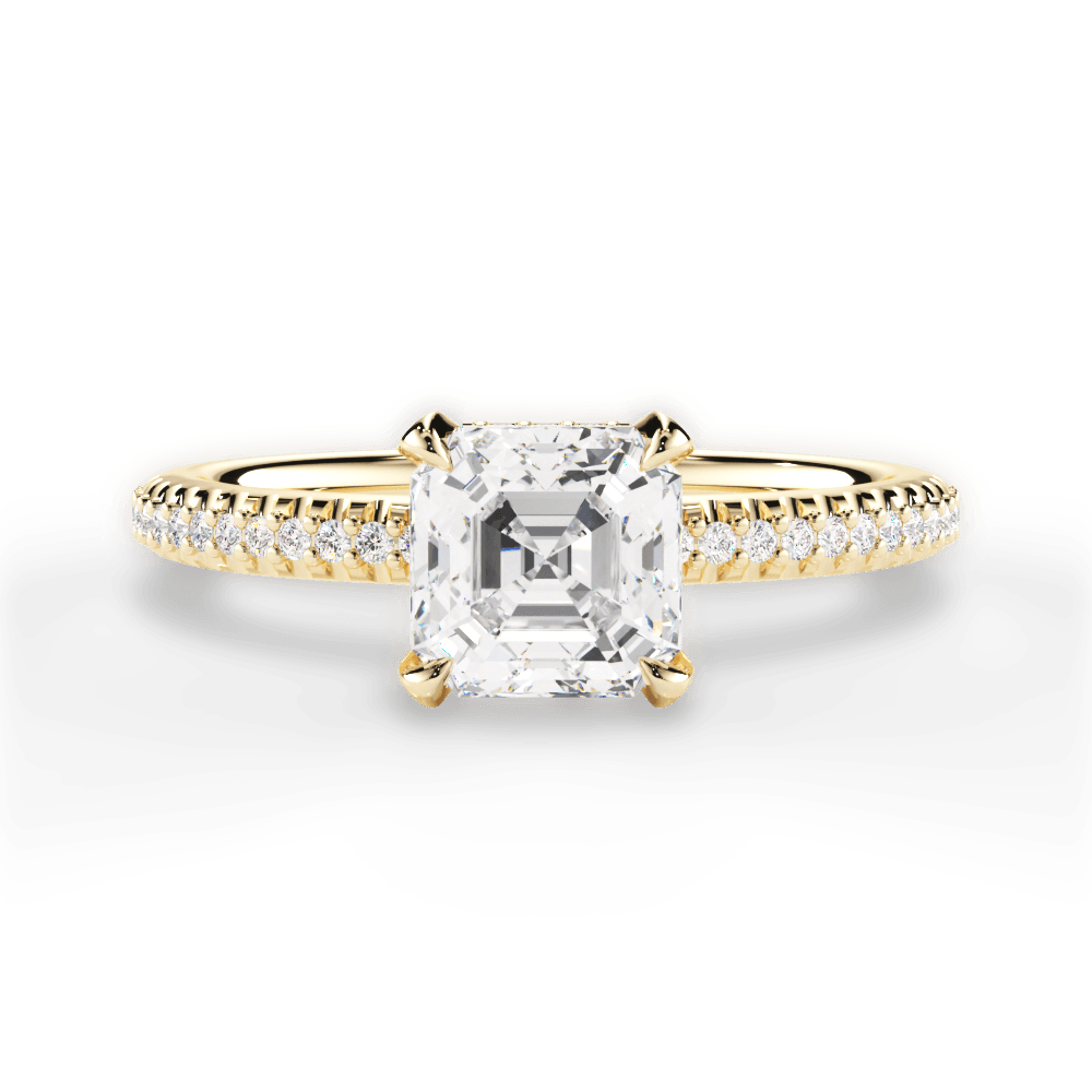 14kt Yellow Gold/18kt Yellow Gold/asscher/top