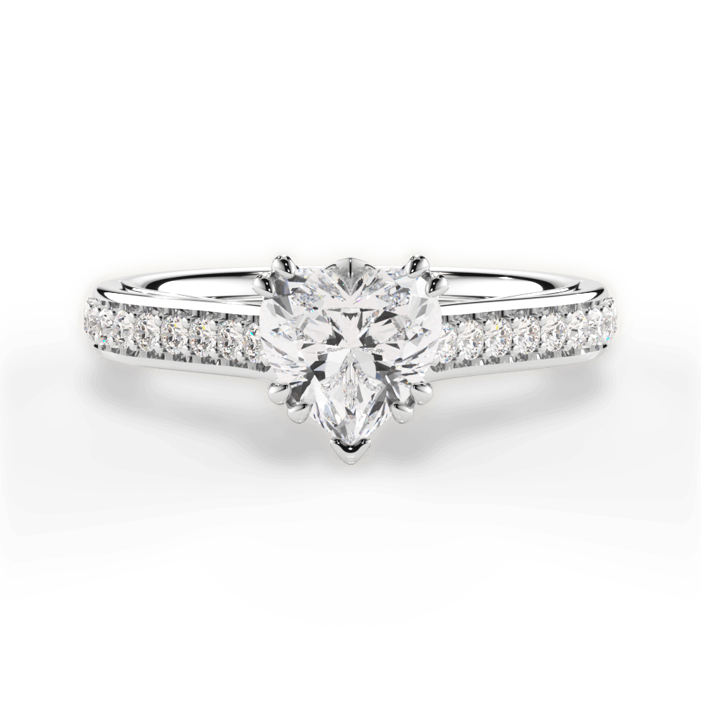 14kt White Gold/18kt White Gold/Platinum/heart/top