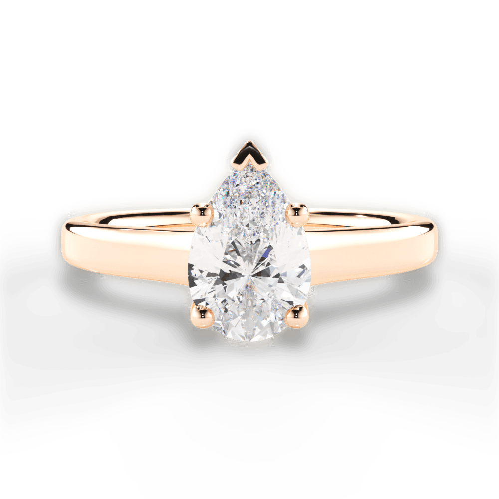 14kt Rose Gold/18kt Rose Gold/pear/top