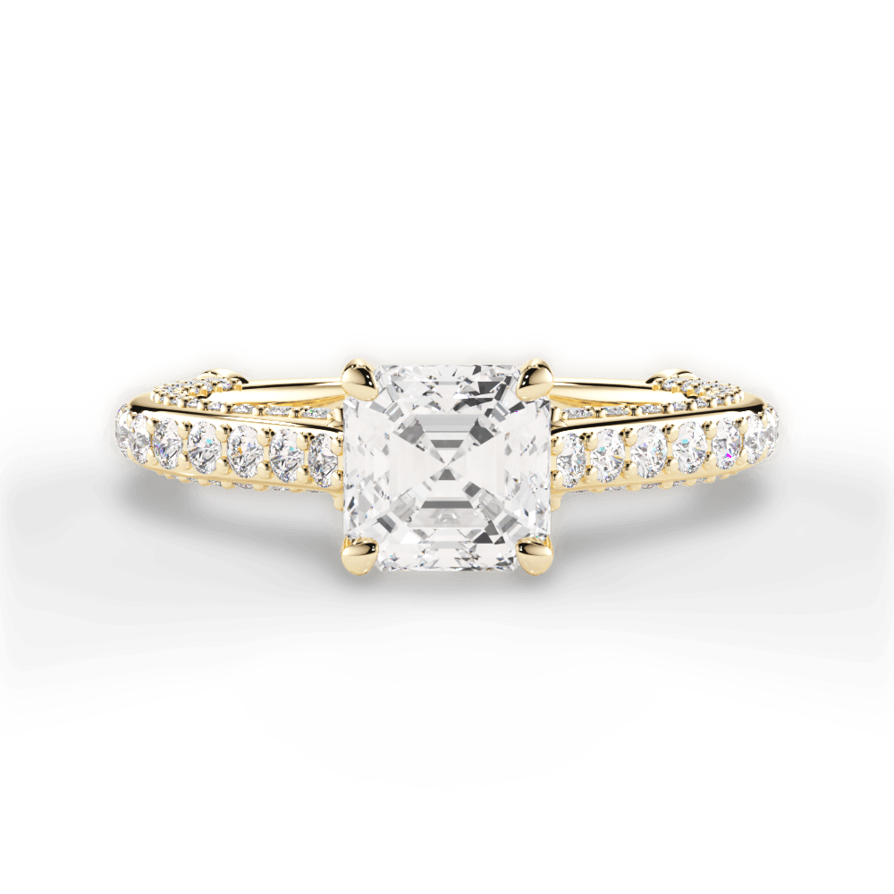 14kt Yellow Gold/18kt Yellow Gold/asscher/top