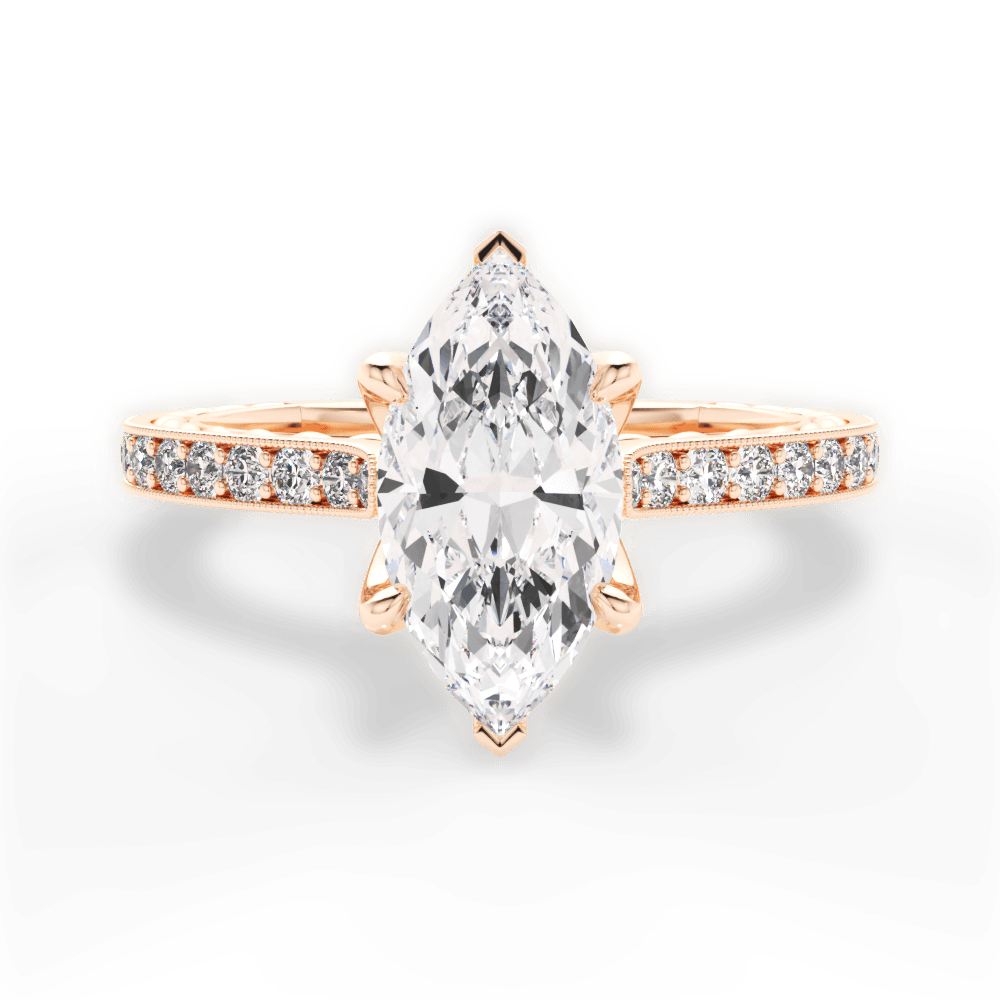 14kt Rose Gold/18kt Rose Gold/marquise/top