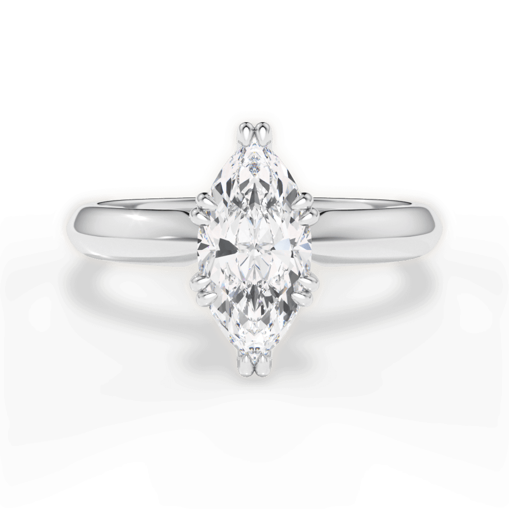 14kt White Gold/18kt White Gold/Platinum/marquise/top