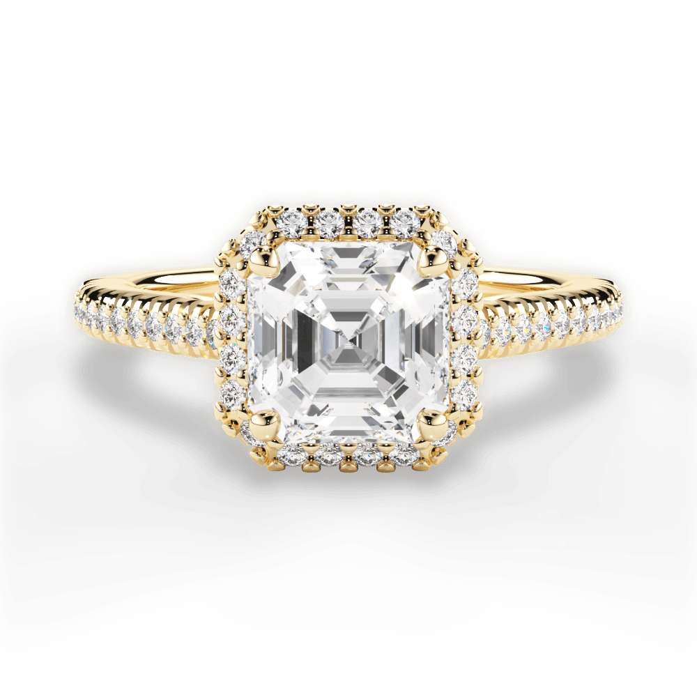 14kt Yellow Gold/18kt Yellow Gold/asscher/top