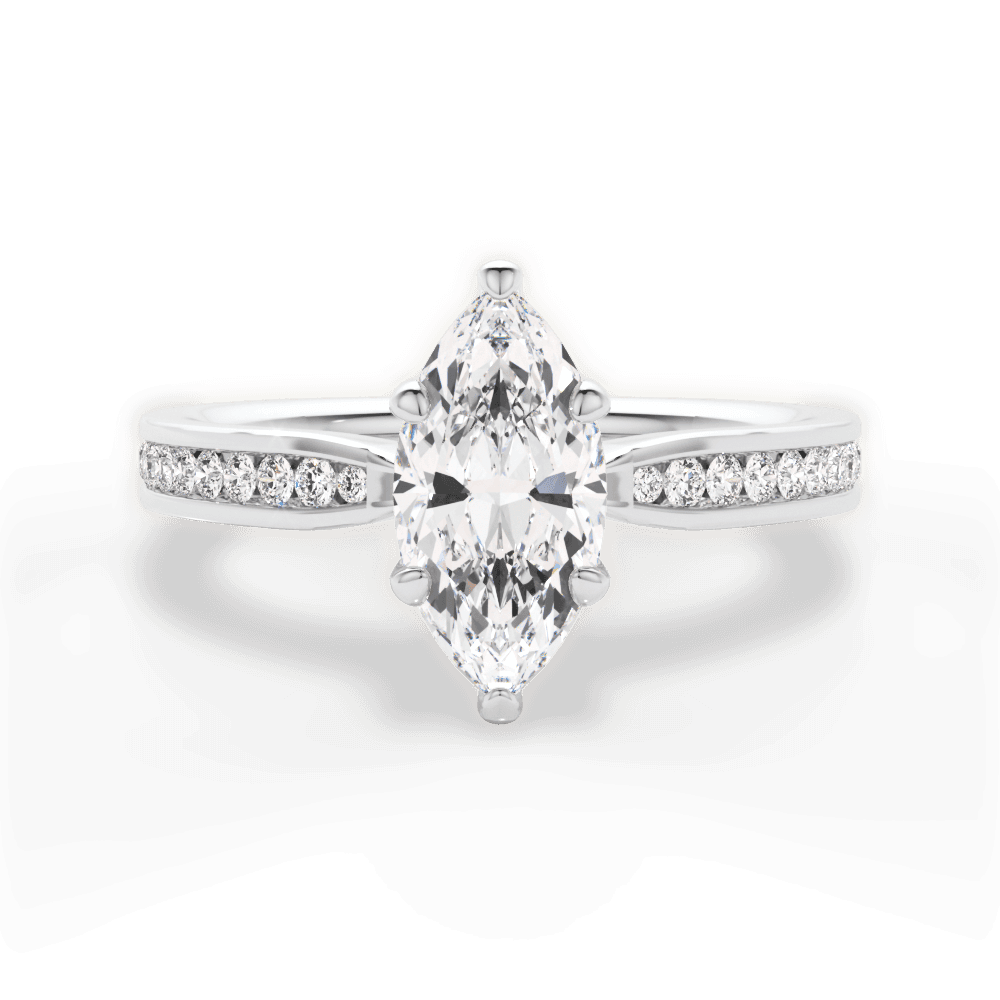 14kt White Gold/18kt White Gold/Platinum/marquise/top