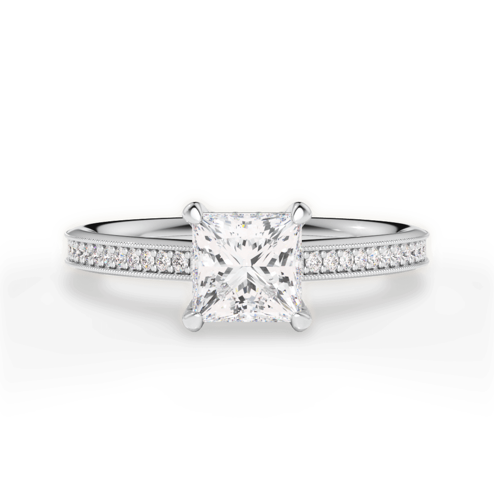 14kt White Gold/18kt White Gold/Platinum/princess/top