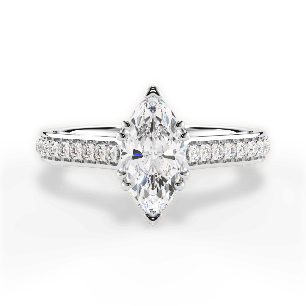 14kt White Gold/18kt White Gold/Platinum/marquise/top