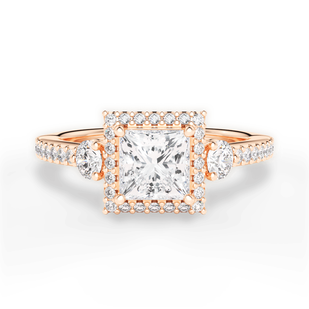 14kt Rose Gold/18kt Rose Gold/princess/top