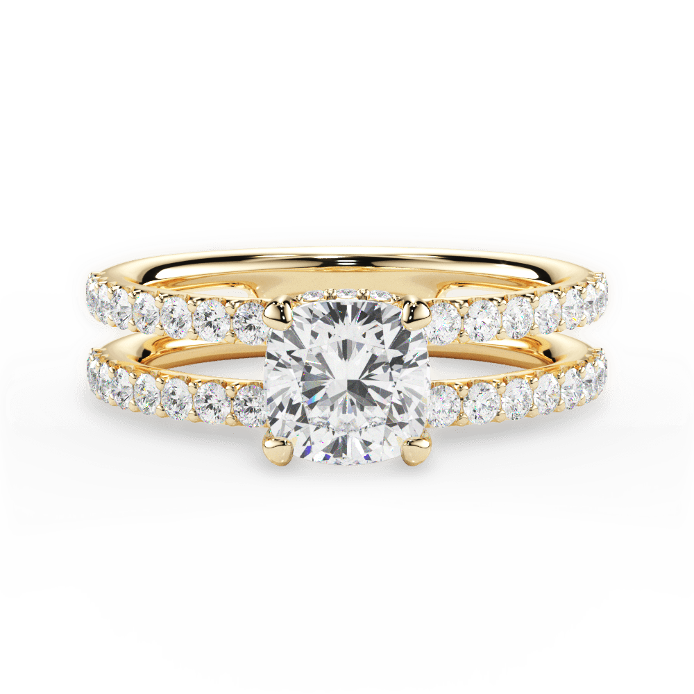 14kt Yellow Gold/18kt Yellow Gold/cushion/top