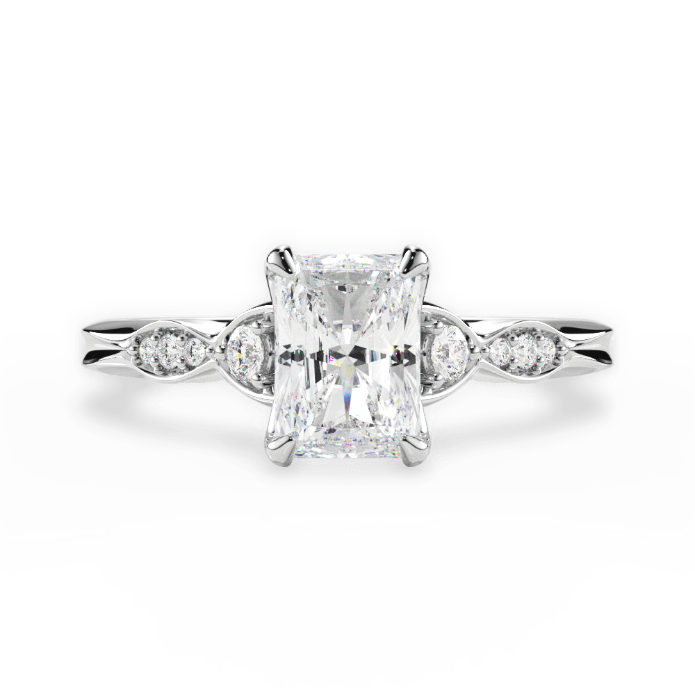 14kt White Gold/18kt White Gold/Platinum/radiant/top