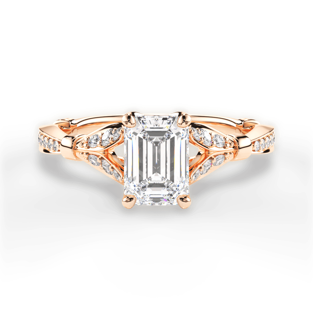 14kt Rose Gold/18kt Rose Gold/emerald/top